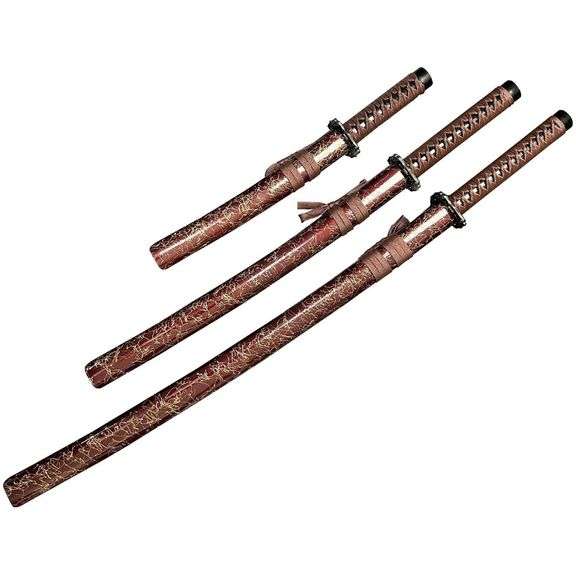 3-Piece Samurai Sword Set with Stand