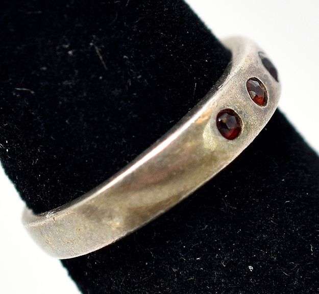 Red Garnet Gemstone Ring in Sterling Silver