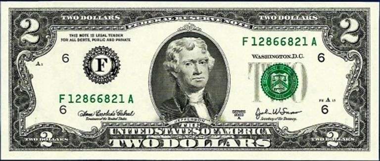 Superb Crisp $2 2003A Atlanta Radar Serial 12866821!