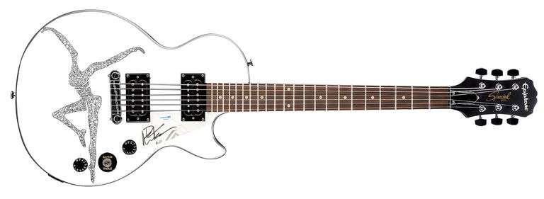 Dave Matthews Signed Custom "Lyrics Logo" Epiphone Graphics Guitar ACOA