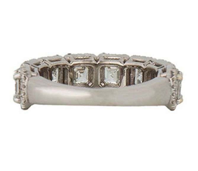 New 2.16ctw Asscher and Round Diamond Frame Ring in 18K