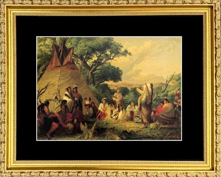 Vintage  Seth Eastman, The Indian Council