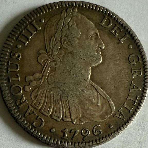 Near Uncirculated 1796 Mexico City 8 Reales.