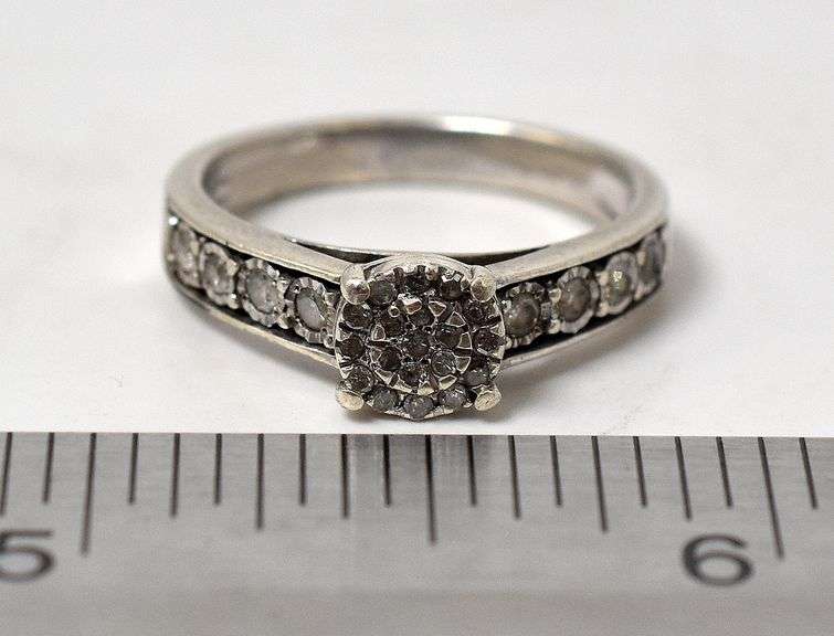 Diamond Ring in Sterling Silver