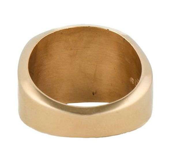 Gents Black Onyx Classic Solitaire Signet Ring in 10K