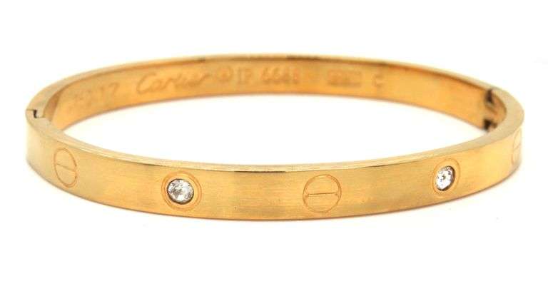 Gold plated love bangle bracelet