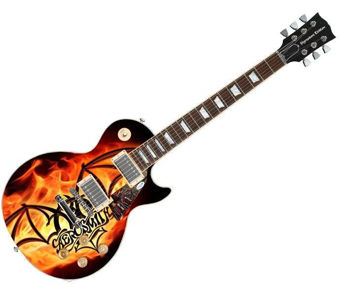 Aerosmith Tom Hamilton Signed "Aero Inferno" Custom 1/1 Graphics Guitar ACOA