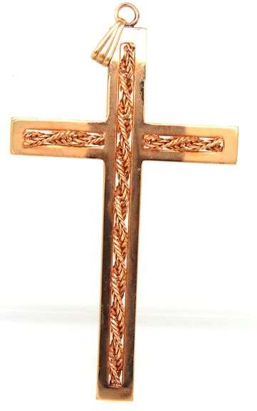Large gold plated cross pendant