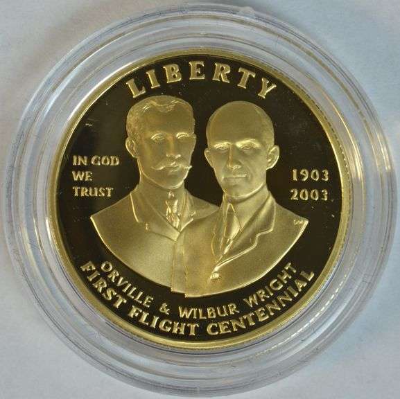 Superb Gem Cameo Proof 2003-W $10 Gold First Flight Commem. Box and COA