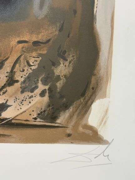 Highly Collectible Salvador Dali Hand-Signed Lithograph from 'Aliyah' suite, 1974