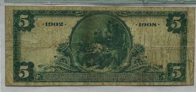 $5 Picture Back 1902 Series National Assn Bank of Ca SF PMG Choice 15