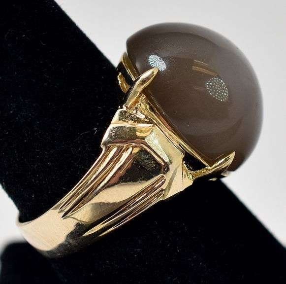 Absolutely Stunning Grey Moonstone Gemstone Ring