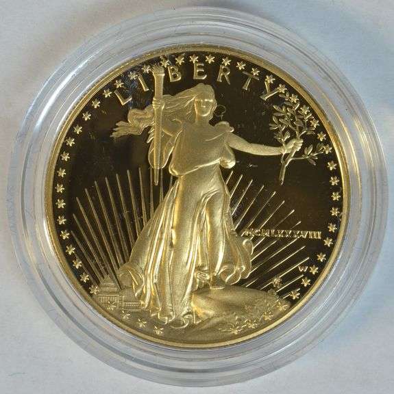 Superb Gem Ultra Cameo Proof 1988 $50 Gold Eagle. Box/COA