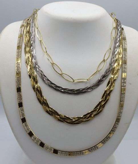 Group lot of 4 vintage 925 sterling silver necklaces