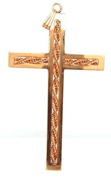Large gold plated cross pendant