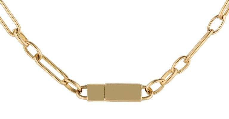 0.50ctw Diamond Accent Fancy Link Station Necklace in 18K