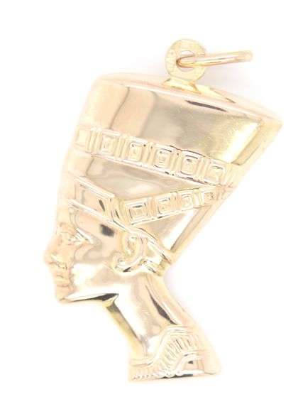 14kt Yellow gold Nefertitti pendant