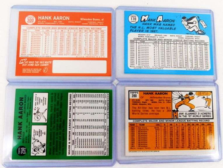 4 Hank Aaron Topps Baseball Reprints