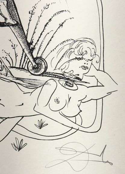 Exclusive Salvador Dali Hand-Signed Lithograph from 'Pantagruel' suite, 1973
