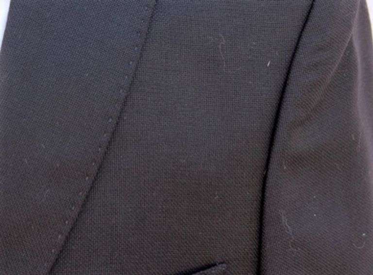 Black Color Textured Modern Fit Notch Lapel Sport Coat
