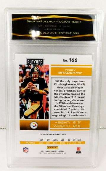 Terry Bradshaw 2017 Football Card, 10 Gold Mint