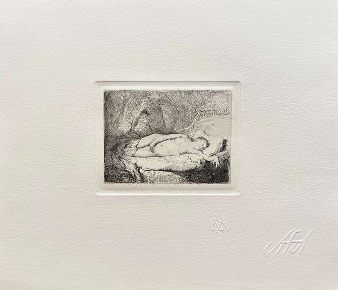 Rare Collectible Etching by Rembrandt, Jupiter And Antiope