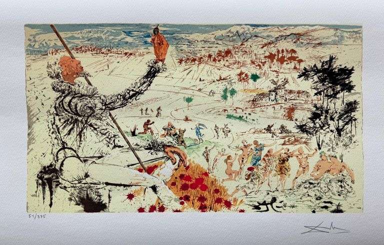 Pencil Numbered Salvador Dali, Don Quixote La Mancha