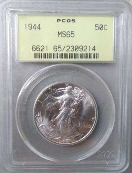 Superb Gem 1944P Walking Liberty Half PCGS MS65 In An OGH!