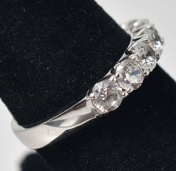 CZ Gemstone Band Ring in Sterling Silver
