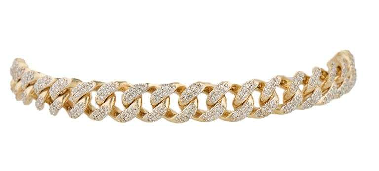 1.25ctw Pave Diamond Curb Link Bracelet in 10K