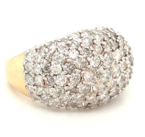 Glittering 14K YG Dome of Diamonds- 3 Cts. Total Weight
