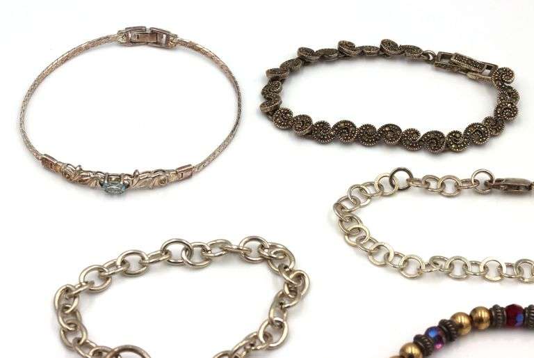 Vintage 925 sterling silver lot of 6 bracelets