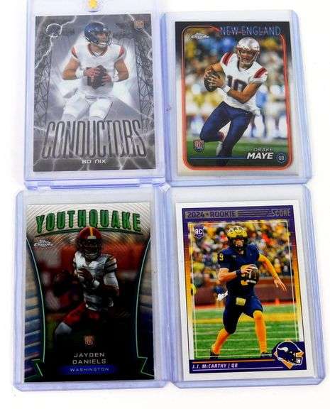 4 NFL Latest QB Rookie Football Cards - 2024