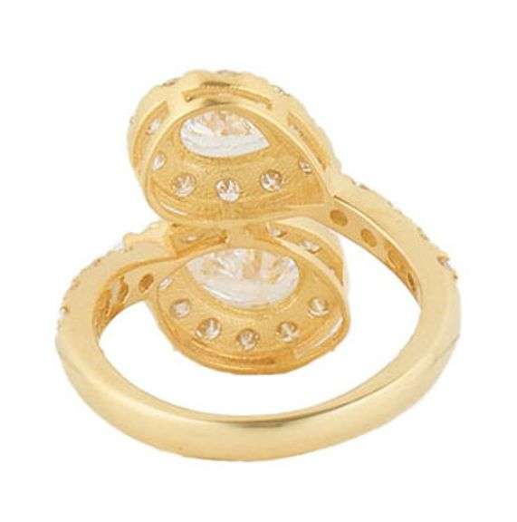 2.60ctw Pear and Round Diamond Frame Bypass Ring in 14K