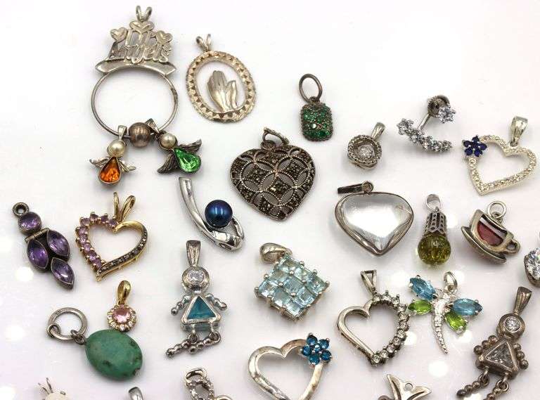Group lot of Vintage 925 sterling silver pendants