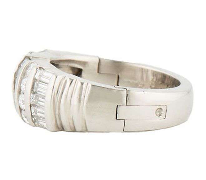 1.00ctw Baguette and Round Diamond Statement Band Ring in Platinum
