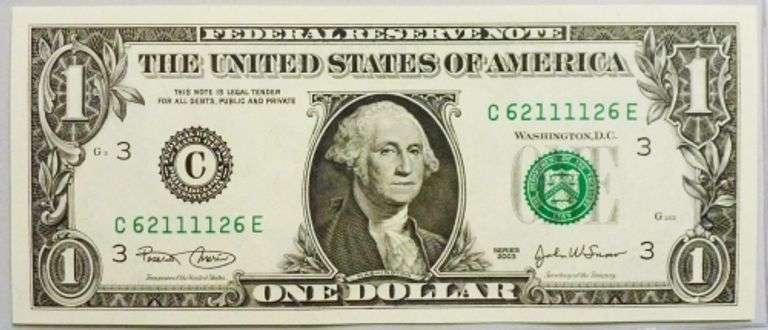 Superb Crisp 2003 $1 Note Philadelphia Fancy Radar Number 62111126!