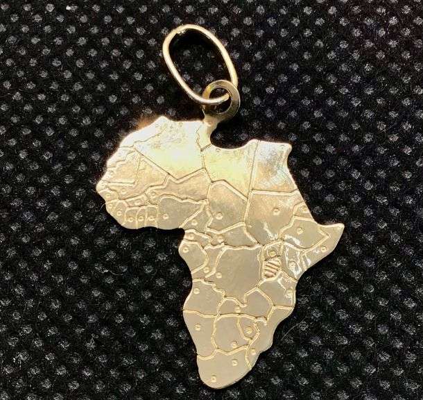 18K Yellow Gold Africa Pendant