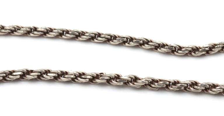 Italian Vintage 925 sterling silver Rope chain necklace
