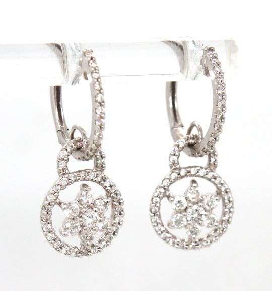 Sparkling 14k WG Diamond Huggie Earrings
