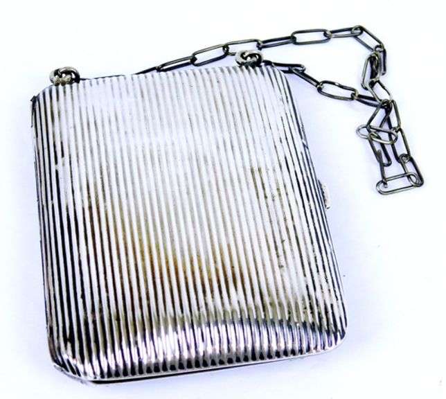 Antique Sterling Silver Evening Purse with Compact