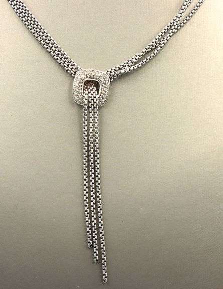 David Yurman pave diamond Lariat necklace
