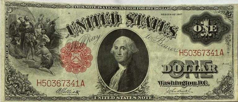 $1 Series of 1917 Landing of Columbus US Note