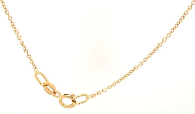18kt Yellow gold diamond leather I pendant on chain