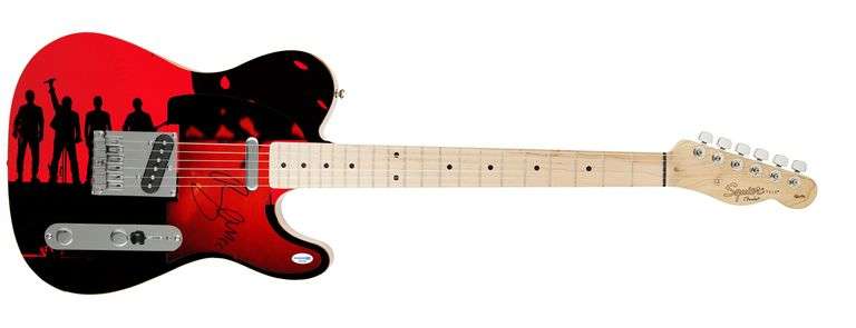 U2 Bono Signed "Under The Blood Red Sky" 1/1 Fender Tele Graphics Guitar ACOA