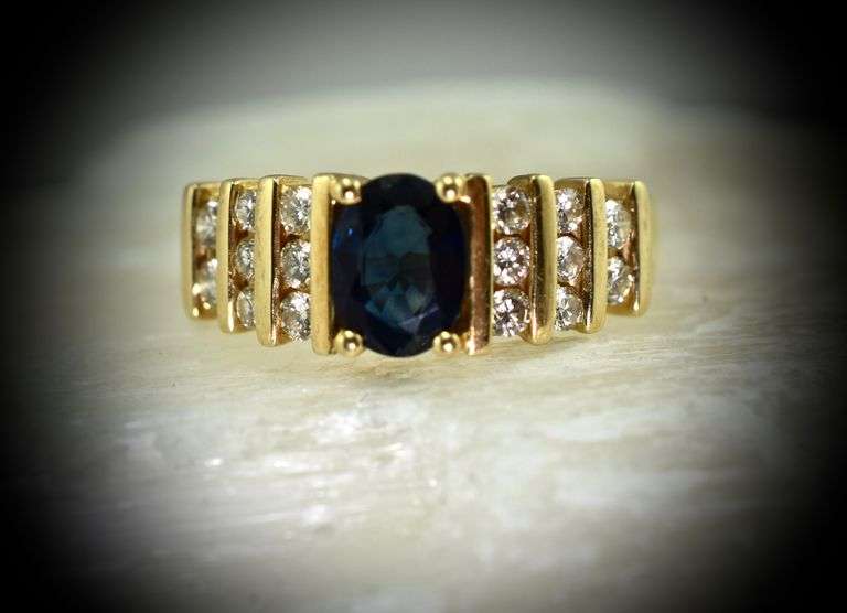 Lively 14K Sapphire and Diamond Ring