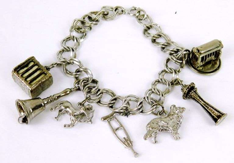 Vintage Sterling Silver Charm Bracelet