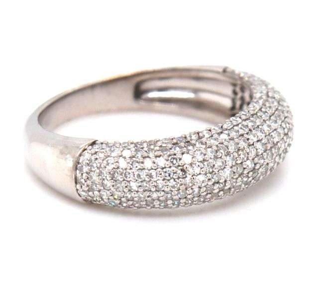 14kt White gold diamond pave dome ring