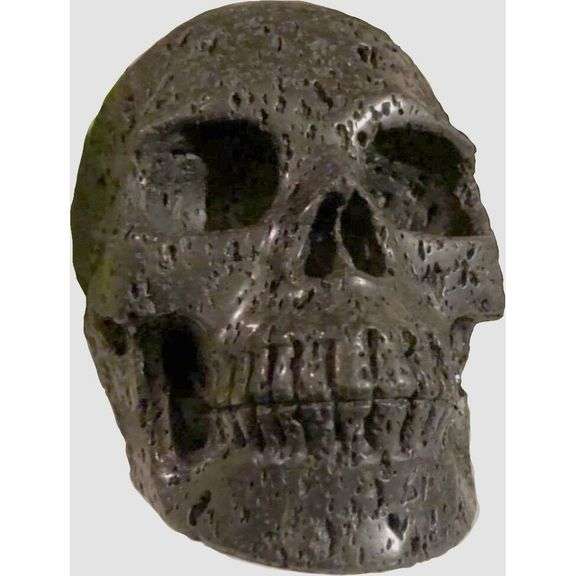 Hand Carved Large Hot Lava Stone Crystal Skull