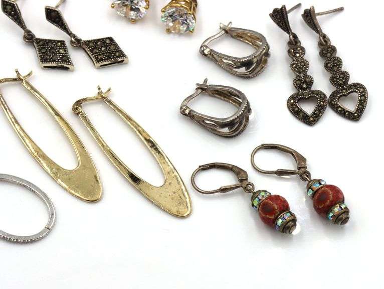 Group lot of Vintage 925 sterling silver earrings